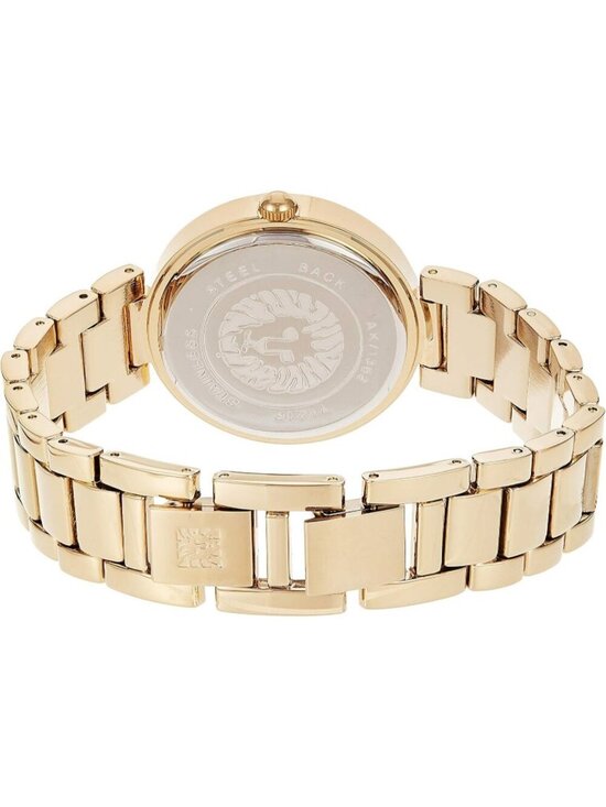 Anne Klein Women\'s Gold Analog Quartz Solid Genuine Diamond Dial Bracelet Watch